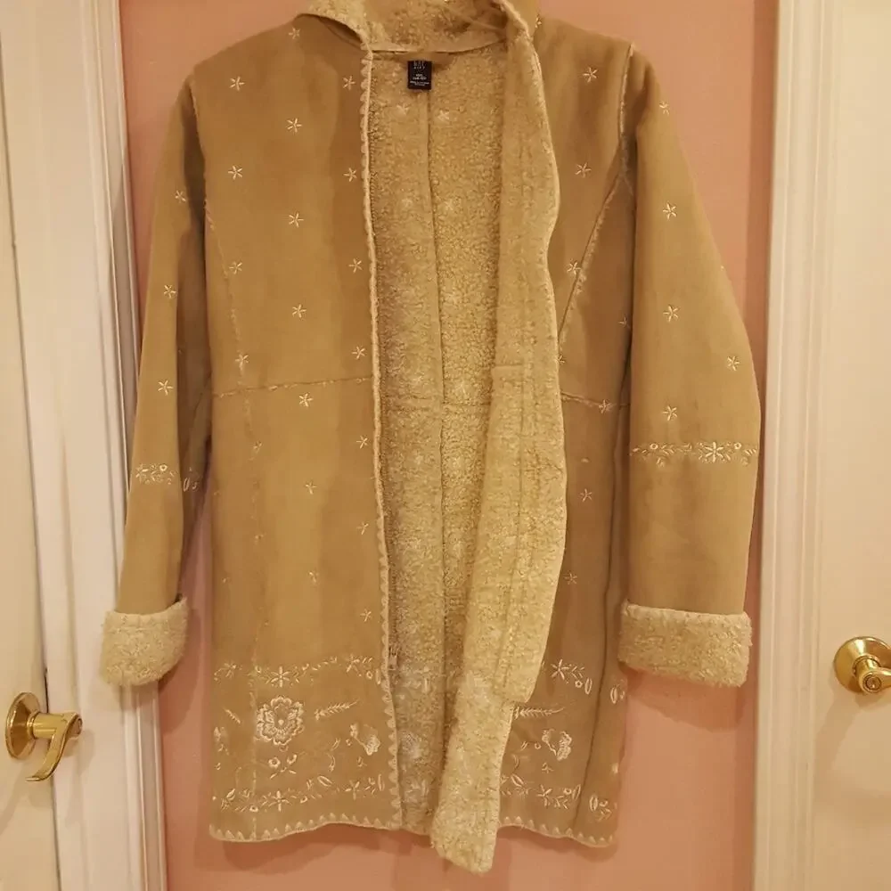 GAP GIRLS FAUX SUEDE BEIGE COAT GIRLS XXL 14-16